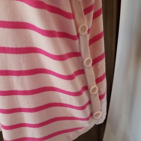 CROWN & Ivy Pink Striped Long Sleeve Sweater Nwt - Picture 5 of 8
